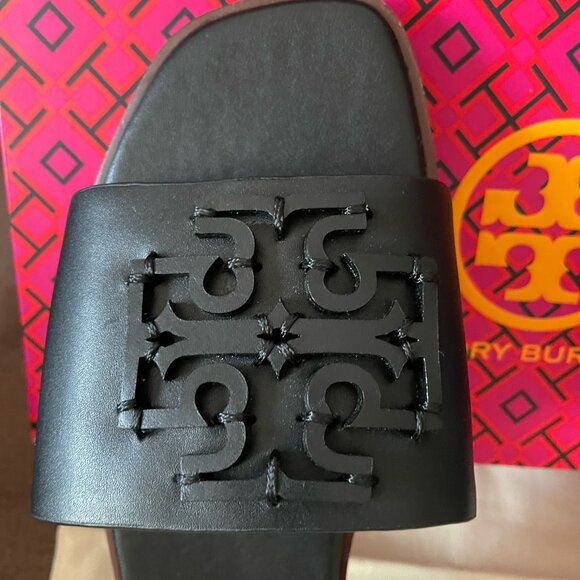 NEW Tory Burch Ines Single Band Slide Perfect Black Size 8.5 - Picture 4 of 6